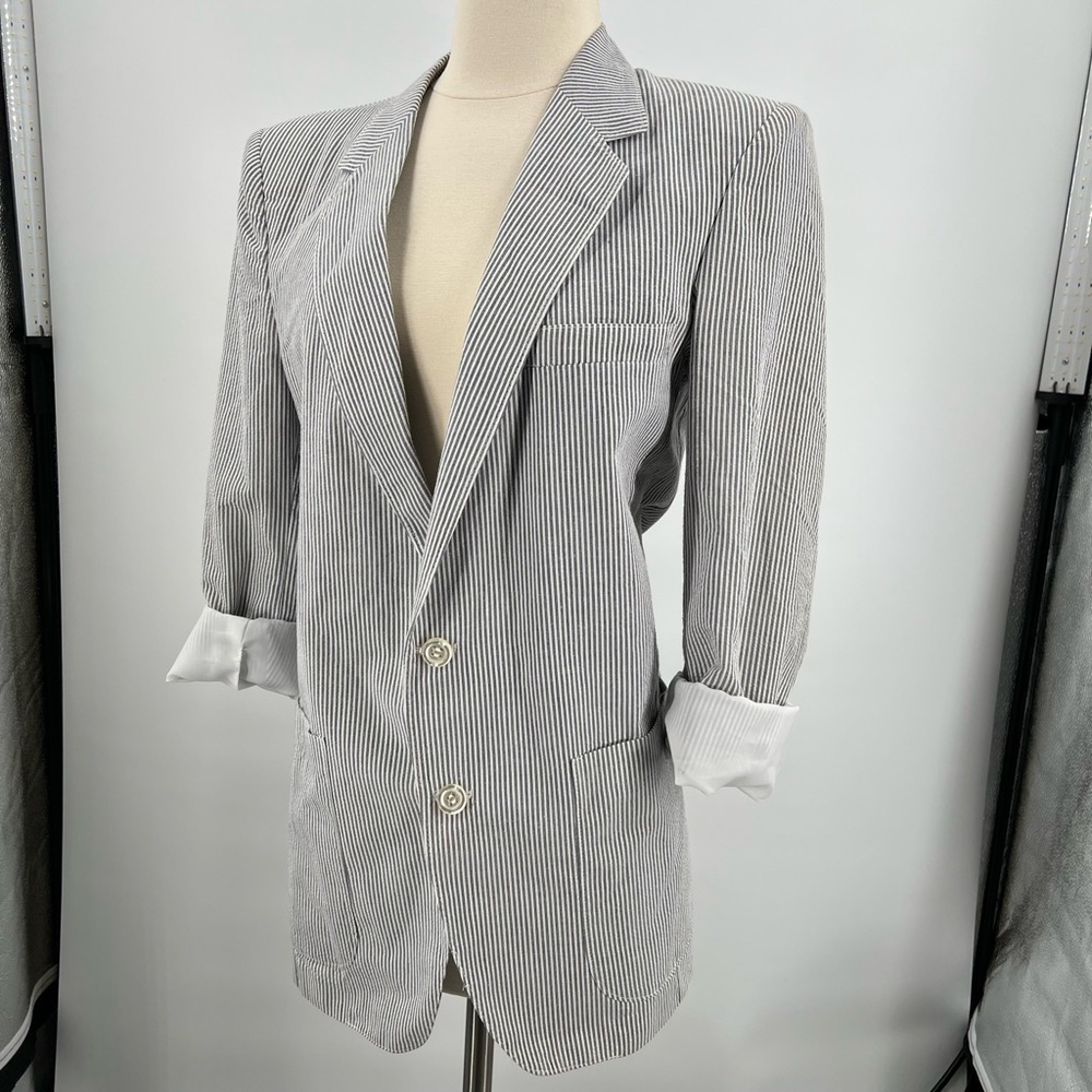 Blue & White Stripped Ladies Blazer Made in Portugal